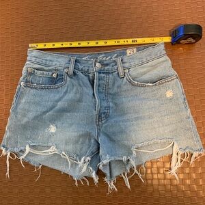 Free People Jean Cut Off Shorts Frayed Distressed Light Wash Sz 29